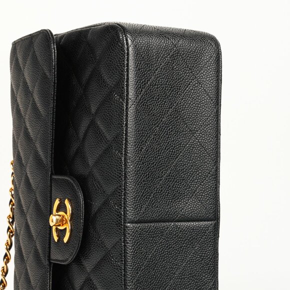 Chanel Timeless Black Caviar Leather Classic Jumbo Double Flap Bag - Picture 5 of 16